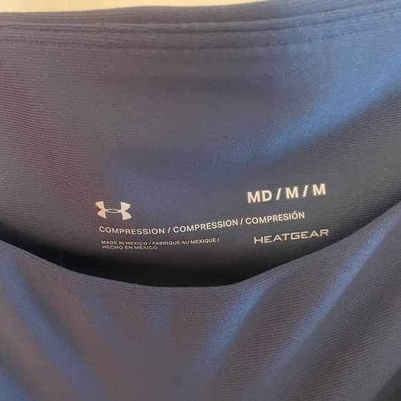 Under Armour HeatGear Compression Tonal Side Print Ankle Leggings Size Medium - Picture 3 of 6